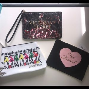 Too Faced Smashbox Victorias Secret makeup/clutch